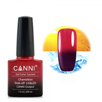 Зображення  Термо гель-лак CANNI 351 сливовий - червоний, 7,3 мл, Об'єм (мл, г): 7.3, Колір: 351