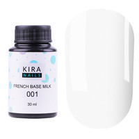 Зображення  Kira Nails French Base Milk 001 (молочна), 30 мл