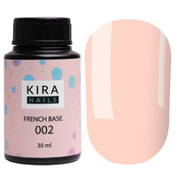 Зображення  Kira Nails French Base 002 (ніжний персиковий), 30 мл, Об'єм (мл, г): 30, Колір: 002