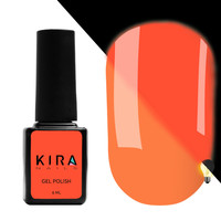 Изображение  Гель-лак Kira Nails FLUO 001 (оранжевый неоновый, флуоресцентный), 6 мл, Объем (мл, г): 6, Цвет: 001