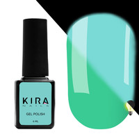 Изображение  Гель-лак Kira Nails FLUO 011 (мятный, флуоресцентный), 6 мл, Объем (мл, г): 6, Цвет: 011