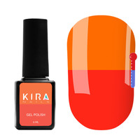 Изображение  Термо гель-лак Kira Nails №T10 (красно-коралловый, при нагревании яркий оранжевый), 6 мл, Объем (мл, г): 6, Цвет: 010
