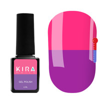 Изображение  Термо гель-лак Kira Nails №T21 (светло-фиолетовый, при нагревании розовый), 6 мл, Объем (мл, г): 6, Цвет: 021