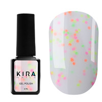 Изображение  Гель-лак Kira Nails Yoghurt Boom! №001 (помадка ванильная с неоновыми блестками, йогурт), 6 мл, Объем (мл, г): 6, Цвет: 001