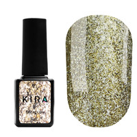 Зображення  Гель-лак Kira Nails 24 Karat №004 (золото з великою кількістю блискіток), 6 мл, Об'єм (мл, г): 6, Колір: 004