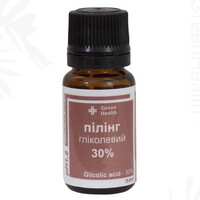 Изображение  Пилинг для гликолевого лица 30%, рН 1,8 Green Health П-015, 10 мл, Объем (мл, г): 10