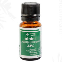 Зображення  Пілінг для обличчя резорциновий 33%, рН 2,4 Green Health П-025, 30 мл, Об'єм (мл, г): 30
