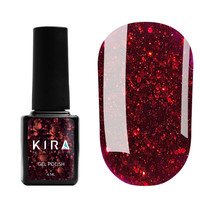 Зображення  Гель-лак Kira Nails Shine Bright №011 (темно-червоний з блискітками), 6 мл, Об'єм (мл, г): 6, Колір: 011