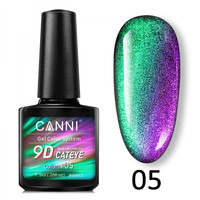Зображення  Гель-лак CANNI 9D Galaxy Cat eye 05 зелено-бузковий, 7,3 мл, Об'єм (мл, г): 7.3, Колір: 05