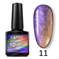 Зображення  Гель-лак CANNI 9D Galaxy Cat eye 11 золотистий-фіолетовий, 7,3 мл, Об'єм (мл, г): 7.3, Колір: 11