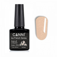 Зображення  Базове покриття Ice French base CANNI 05 персиковий напівпрозорий із золотим блиском, 7,3 мл, Об'єм (мл, г): 7.3, Колір: 05