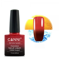 Зображення  Термо гель-лак CANNI 338 бордовий - червоний, 7,3 мл, Об'єм (мл, г): 7.3, Колір: 338