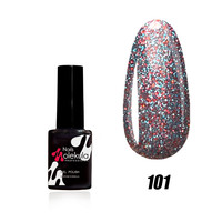 Зображення  Гель-лак для нігтів Nails Molekula Gel Polish 6 мл №101 Червоно блакитне мерехтіння, Об'єм (мл, г): 6, Колір: 101