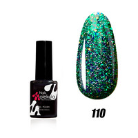 Зображення  Гель-лак для нігтів Nails Molekula Gel Polish 6 мл №110 Іскристий зелений, Об'єм (мл, г): 6, Колір: 110