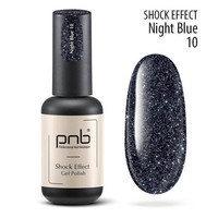 Зображення  Гель лак для нігтів PNB Shock Effect 8 мл, № 10 Night Blue, Об'єм (мл, г): 8, Колір: 010