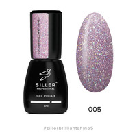 Изображение  Гель-лак для ногтей Siller Professional Brilliant Shine №05 (лиловый с блестками), 8 мл, Объем (мл, г): 8, Цвет: 05