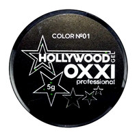 Изображение  Глитерный гель OXXI Hollywood с голографическим эффектом 5 г, № 1 черный, Объем (мл, г): 5, Цвет: 001