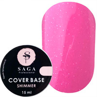 Изображение  База для гель-лака Saga professional Shimmer Base New 15 мл, № 5 розовый с шиммером, Объем (мл, г): 15, Цвет: 05