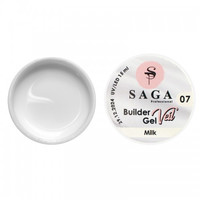 Зображення  Гель для нарощування Saga Builder Gel Veil 15 мл № 7 Молочний, Об'єм (мл, г): 15, Колір: 007