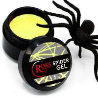 Изображение  Гель-паутинка для дизайна ногтей Roks Spider Gel 5 г, № 10 лимонный, Объем (мл, г): 5, Цвет: 010
