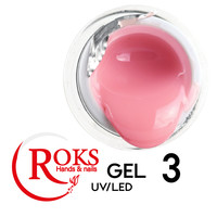 Изображение  Гель для наращивания ногтей Roks UV/LED Gel 15 мл, № 3, Объем (мл, г): 15, Цвет: 003