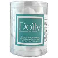 Зображення  Серветки 6х6 см Doily (400 шт в тубусі) зі спанлейсу