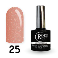 Зображення  Камуфлююча база для гель-лаку Roks Rubber Base French 8 мл, № 25, Об'єм (мл, г): 8, Колір: 025