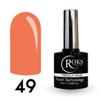 Зображення  Камуфлююча база для гель-лаку Roks Rubber Base French 8 мл, № 49, Об'єм (мл, г): 8, Колір: 049