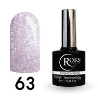 Зображення  Камуфлююча база для гель-лаку Roks Rubber Base French Flash 8 мл, № 63, Об'єм (мл, г): 8, Колір: 063