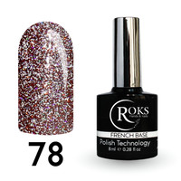 Зображення  Камуфлююча база для гель-лаку Roks Rubber Base French Flash 8 мл, № 78, Об'єм (мл, г): 8, Колір: 078