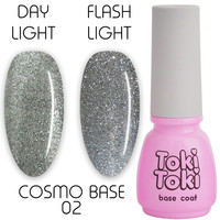 Зображення  Світловідбиваюча база для гель-лаку Toki Toki Cosmo Base CB02, 5 мл, Об'єм (мл, г): 5, Колір: CB02