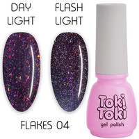 Зображення  Гель-лак світловідбивний Toki Toki Flakes № 004, 5 мл, Об'єм (мл, г): 5, Колір: 004