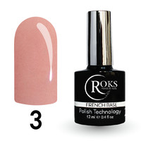 Зображення  Камуфлююча база для гель-лаку Roks Rubber Base French 12 мл, № 3, Об'єм (мл, г): 12, Колір: 003