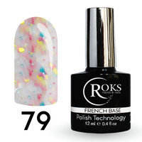 Зображення  Камуфлююча база для гель-лаку Roks Rubber Base French Potal 12 мл, № 79, Об'єм (мл, г): 12, Колір: 079