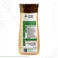 Изображение  Крем массажный для тела антицеллюлитный, охлаждающий с ментолом и камфорой Green Health МКО-007, 150 мл