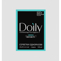 Зображення  Серветки в пачці Doily CROSS INFINITY 20х20 см (100 шт/пач) з спанлейсу 45 г/м2 гладка 