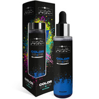 Зображення  Краплі для фарбування (пігмент) синя чорниця Hair Company Color Drops 50 мл, Об'єм (мл, г): 50, Колір: Синя чорниця