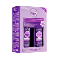 Изображение  Бессульфатный оттеночный шампунь и кондиционер «Идеальный блонд» Inoar Duo Speed Blond 2x250 мл