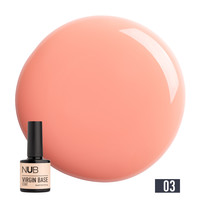 Изображение  База камуфлирующая каучуковая для гель-лака NUB Virgin Base Coat № 03 нежный персик, 8 мл, Объем (мл, г): 8, Цвет: 03