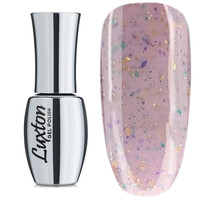 Зображення  Камуфлююча база LUXTON Roks Base 15 мл, № 5 бузково-рожевий з міксом блискіток і слюди золотого, бірюзового та фіолетового кольору, Об'єм (мл, г): 15, Колір: 005