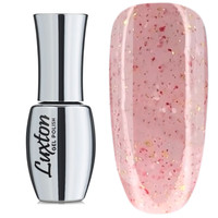 Зображення  Камуфлююча база LUXTON Roks Base 15 мл, № 6 ніжний рожевий з міксом блискіток і слюди білого, золотого та червоного кольору, Об'єм (мл, г): 15, Колір: 006