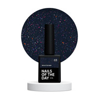 Зображення  Nails of the Day Reflective base 03 – камуфлююча світловідбиваюча база з шиммером (фіолетові та рожеві блискітки), 10 мл, Об'єм (мл, г): 10, Колір: 03
