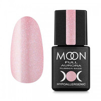 Изображение  База каучуковая Moon Full Aurora 2005, розовый с мелким шиммером, 8 мл, Объем (мл, г): 8, Цвет: 005