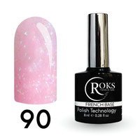 Зображення  Камуфлююча база для гель-лаку Roks Rubber Base French Potal 12 мл № 90, Об'єм (мл, г): 12, Колір: 090
