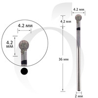 Зображення  Фреза алмазна куля чорна 4.2 мм