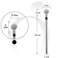 Зображення  Фреза алмазна куля чорна 5 мм