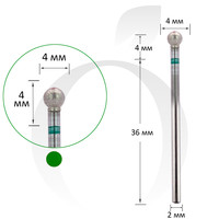 Зображення  Фреза алмазна куля зелена 4 мм