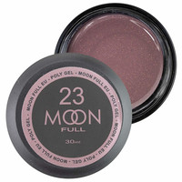 Изображение  Moon Full Poly Gel №23 полигель для наращивания ногтей Бежево-розовый с шиммером, 30 мл, Объем (мл, г): 30, Цвет: 23
