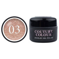 Изображение  Гель-лак Couture Colour Jewelry J03 (розовое золото с блестками), 5 мл, Объем (мл, г): 5, Цвет: J03