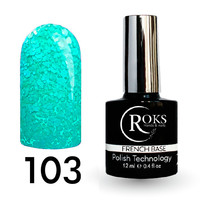 Зображення  Камуфлююча база для гель-лаку Roks Rubber Base French Geometric 12 мл, № 103, Об'єм (мл, г): 12, Колір: 103